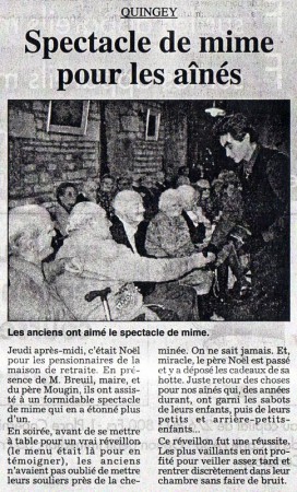 Du mime pour les anciens.